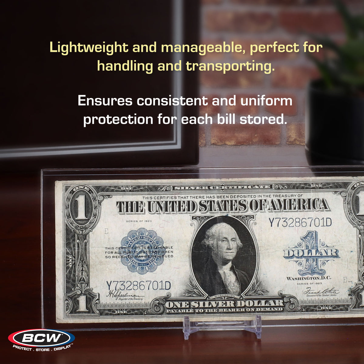 BCW Deluxe Currency Holder - Large Bill – dimensions and specifications