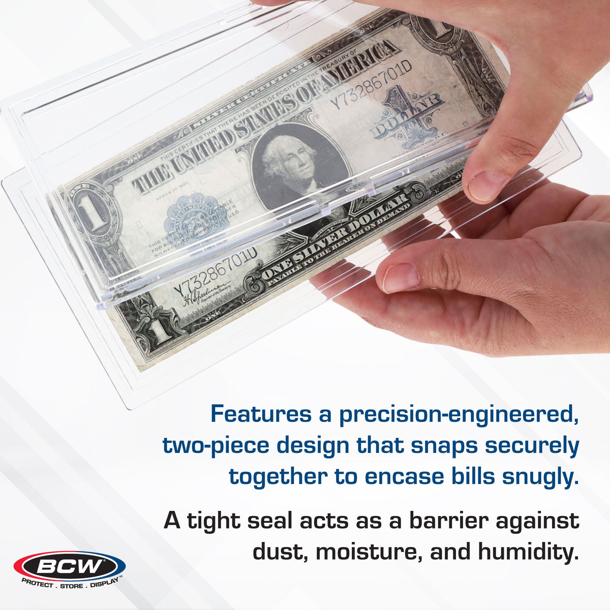 BCW Deluxe Currency Slab - Large Bill – dimensions and specifications