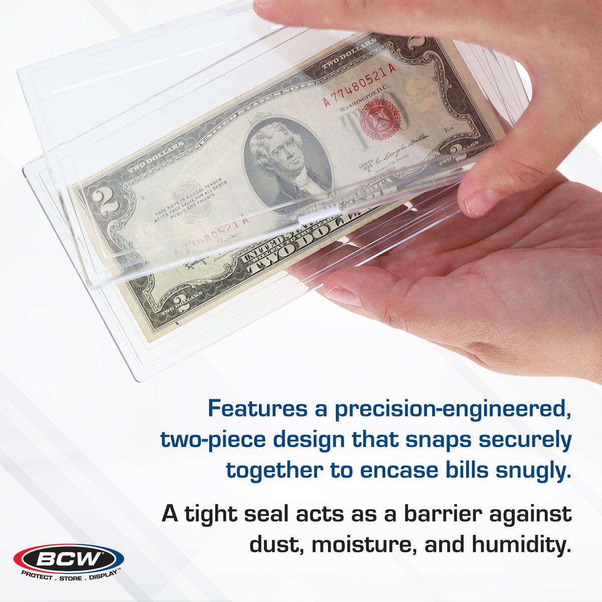 BCW Deluxe Currency Slab - Regular Bill – dimensions and specifications