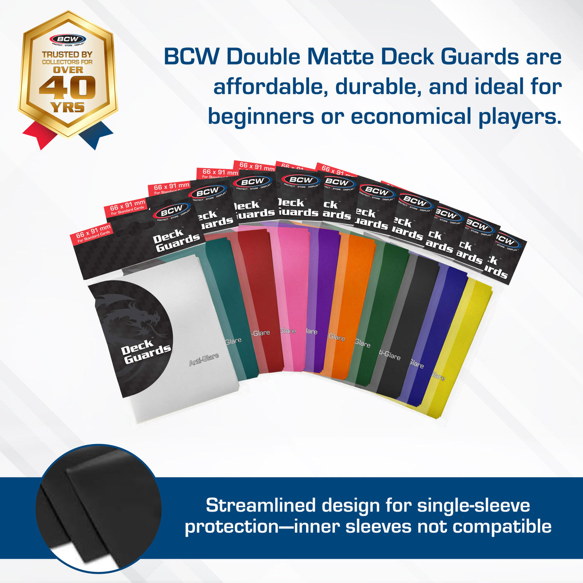 BCW Deck Guard - Double Matte - Gray – dimensions and specifications