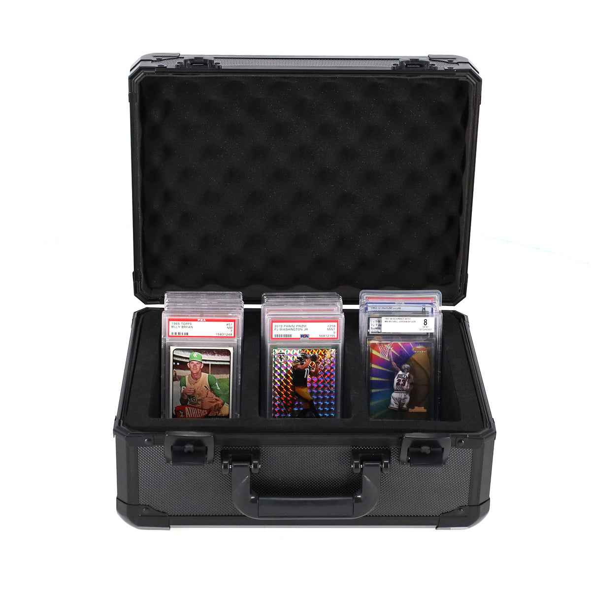 BCW Graded Latching Case - Cards - 3 Rows – open view