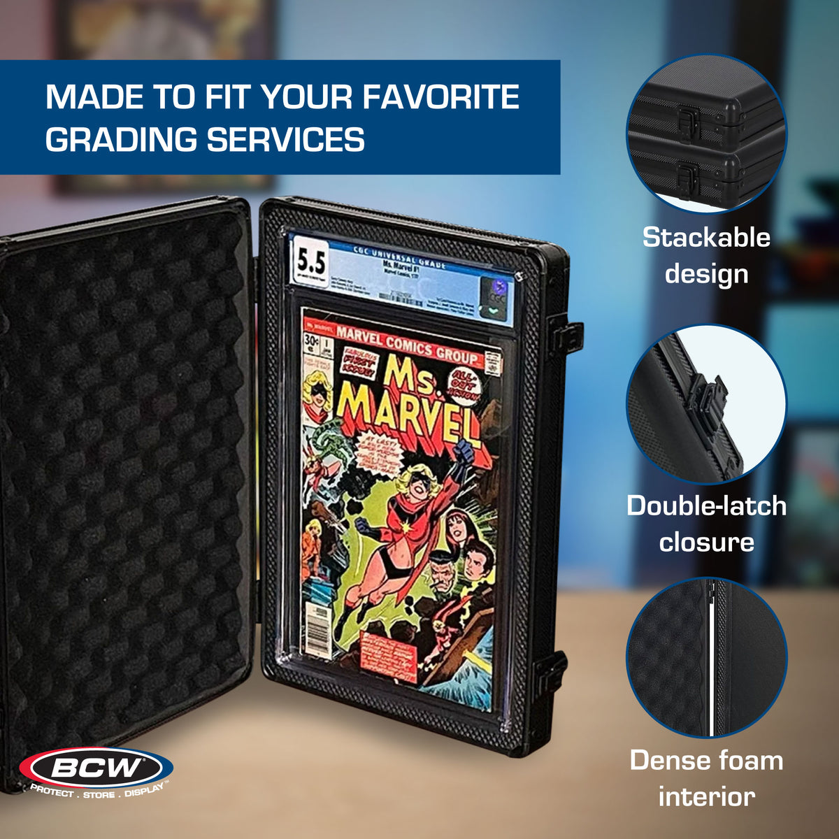 BCW Small Graded Latching Case - Comics - Single – dimensions and specifications