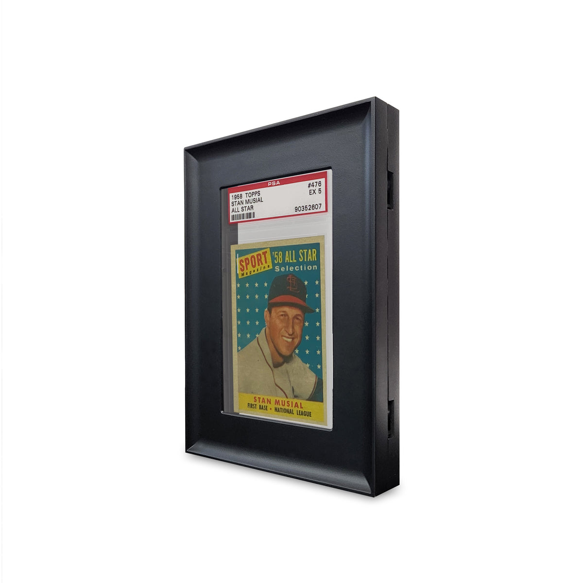 BCW Interlocking Graded Card Frames - Black – angled view