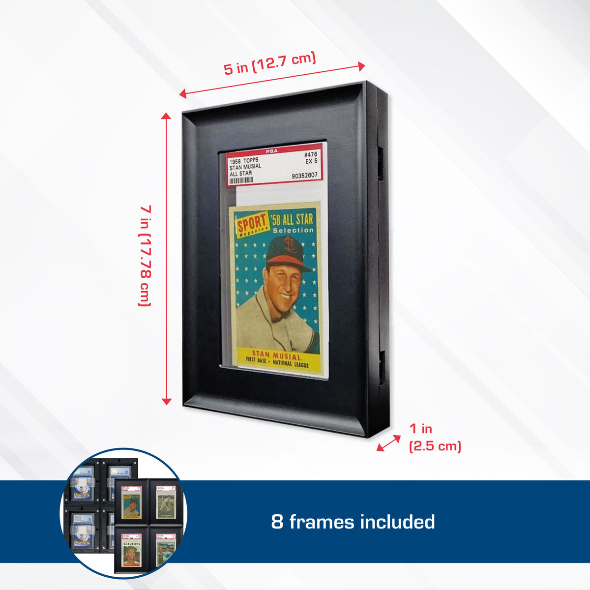 BCW Interlocking Graded Card Frames - Black – dimensions and specifications