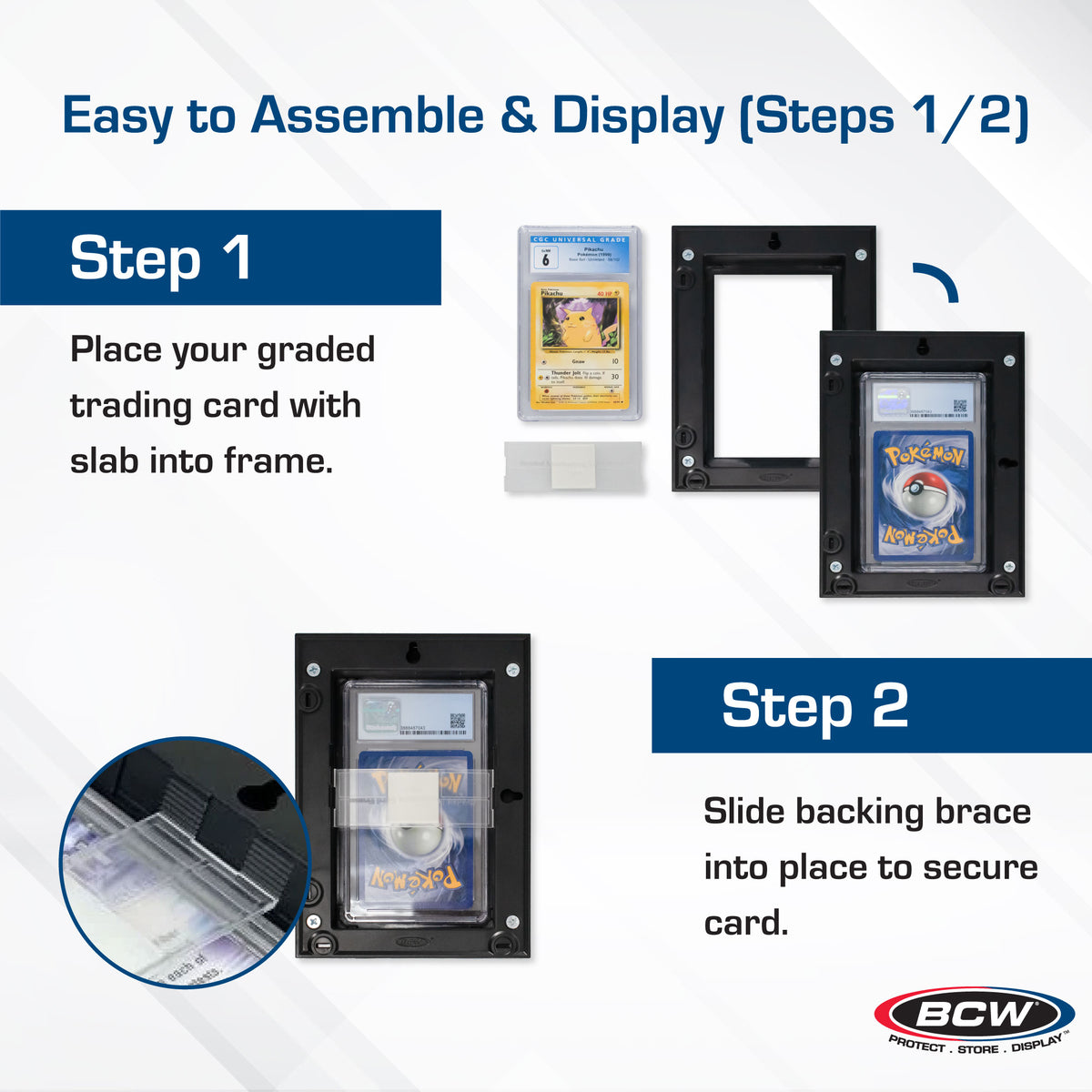 BCW Interlocking Graded Card Frames - Black – dimensions and specifications