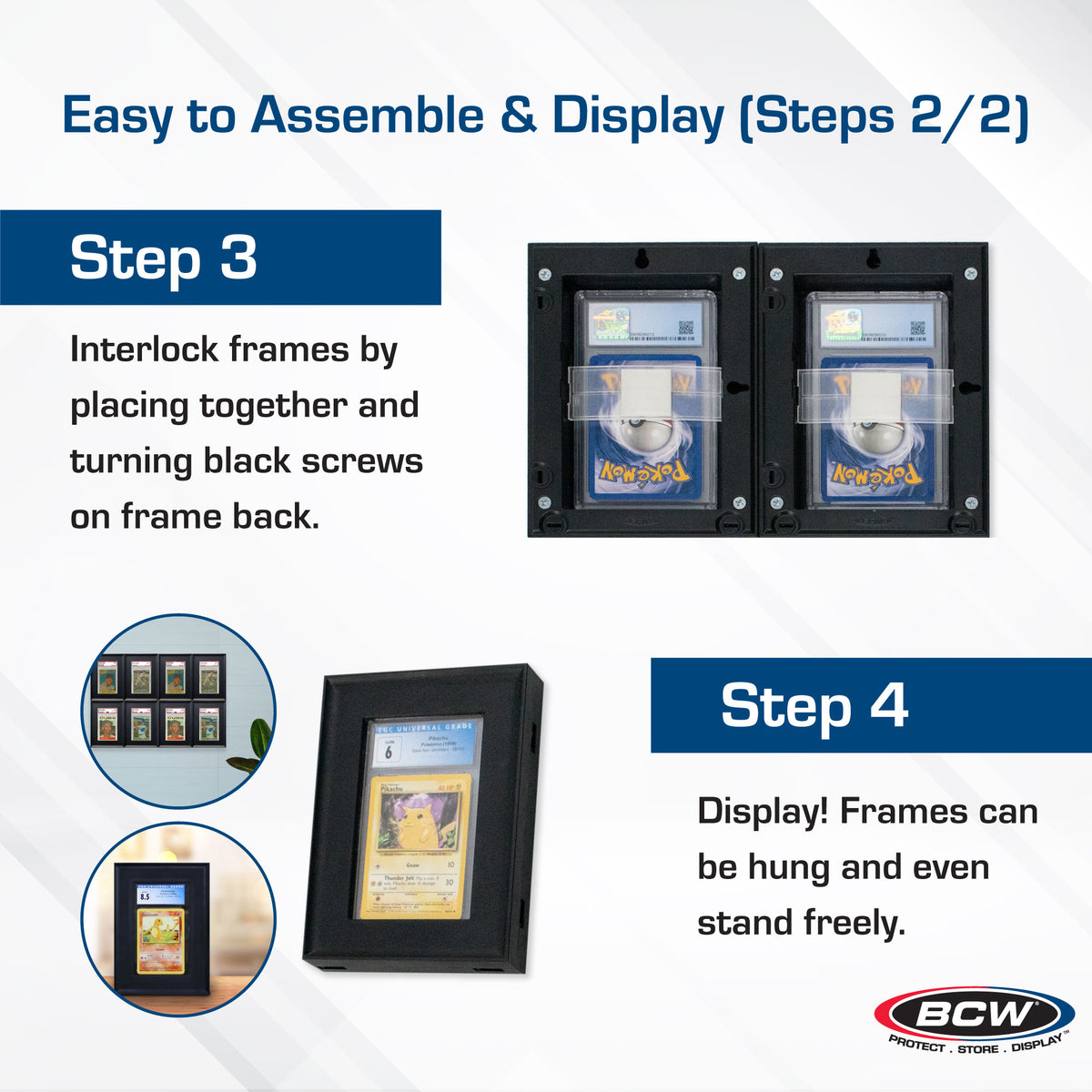 BCW Interlocking Graded Card Frames - Black – dimensions and specifications
