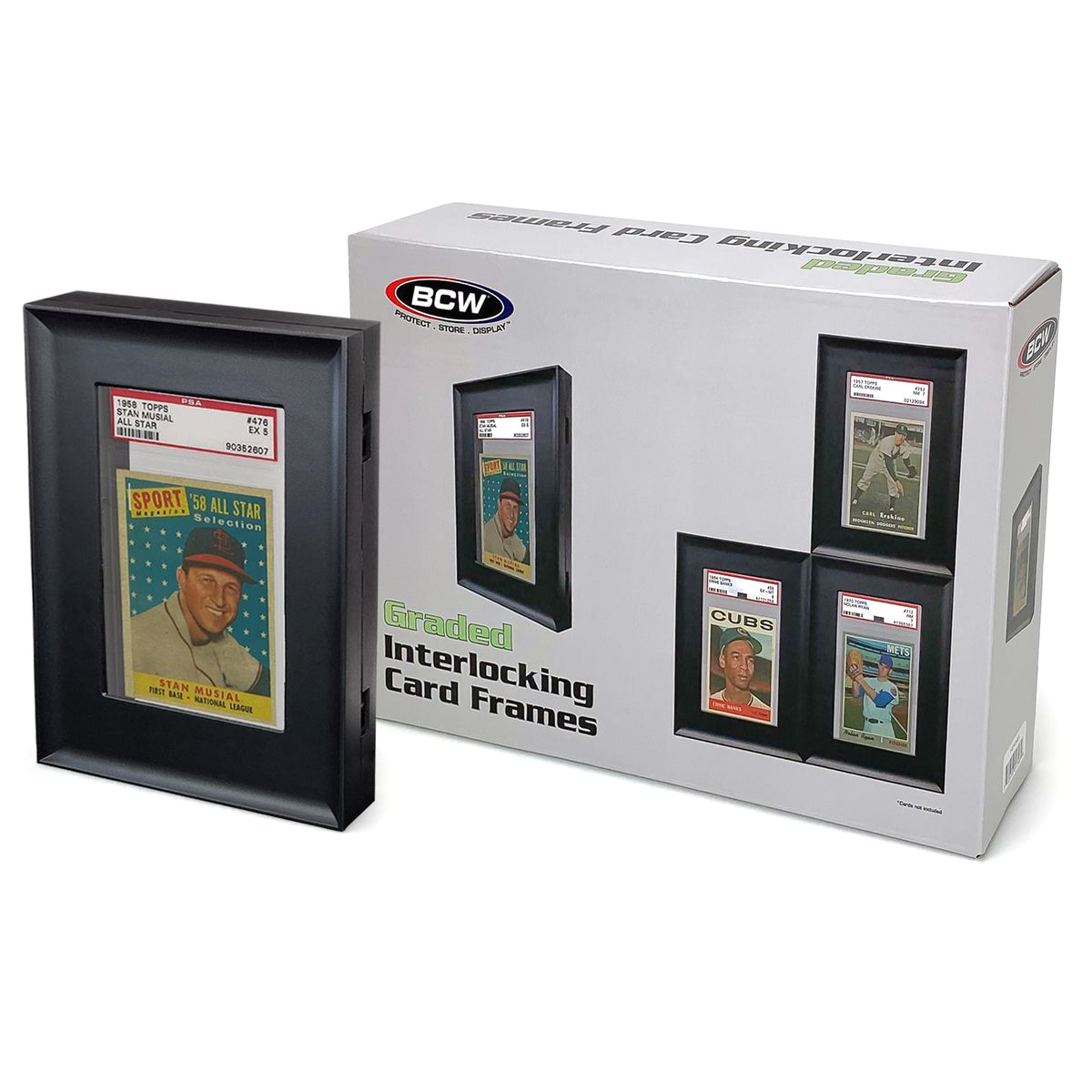 BCW Interlocking Graded Card Frames - Black – front product view
