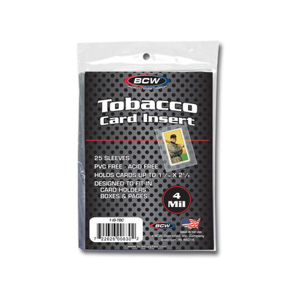 BCW Laserweld Tobacco Card Insert Sleeves – front product view