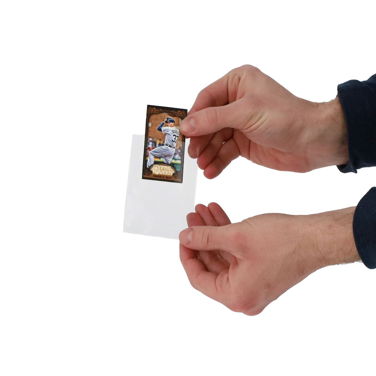 BCW Laserweld Tobacco Card Insert Sleeves – in-use view