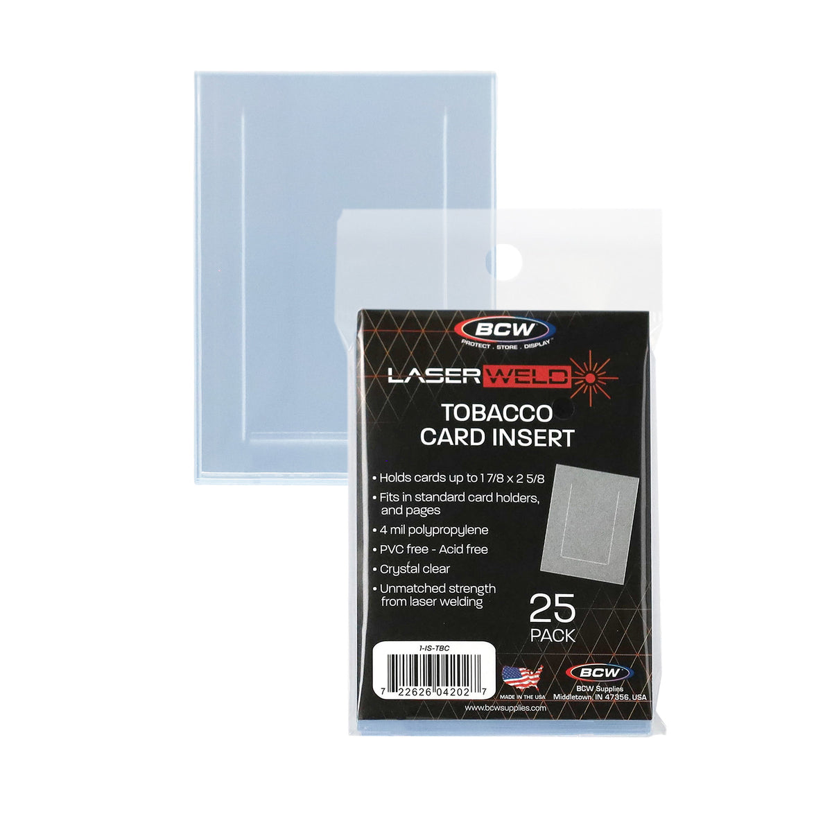 BCW Laserweld Tobacco Card Insert Sleeves – front product view