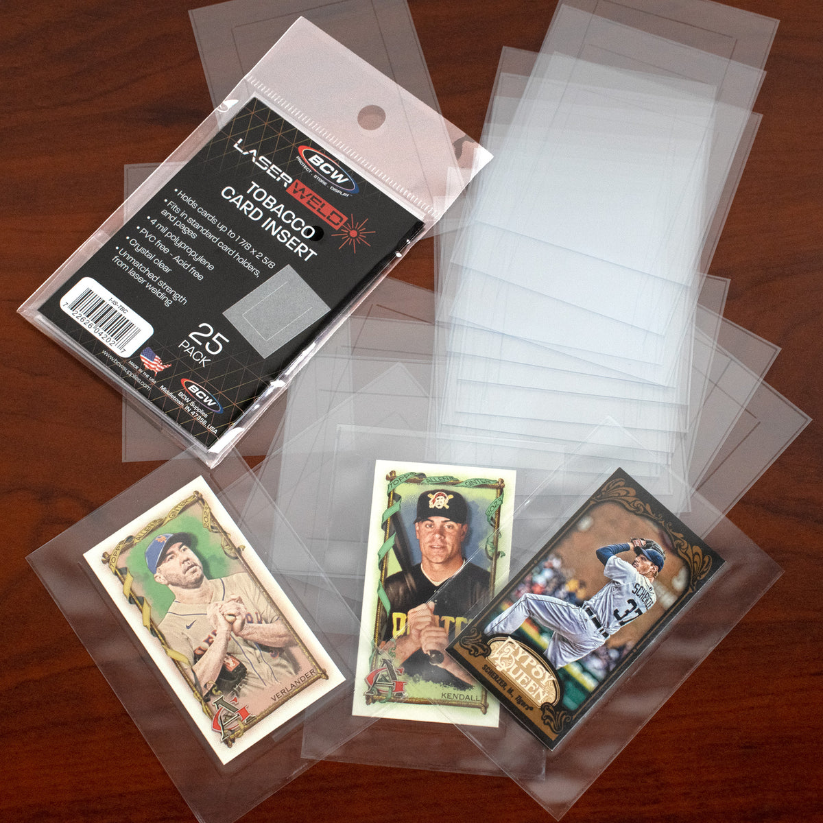 BCW Laserweld Tobacco Card Insert Sleeves – front product view
