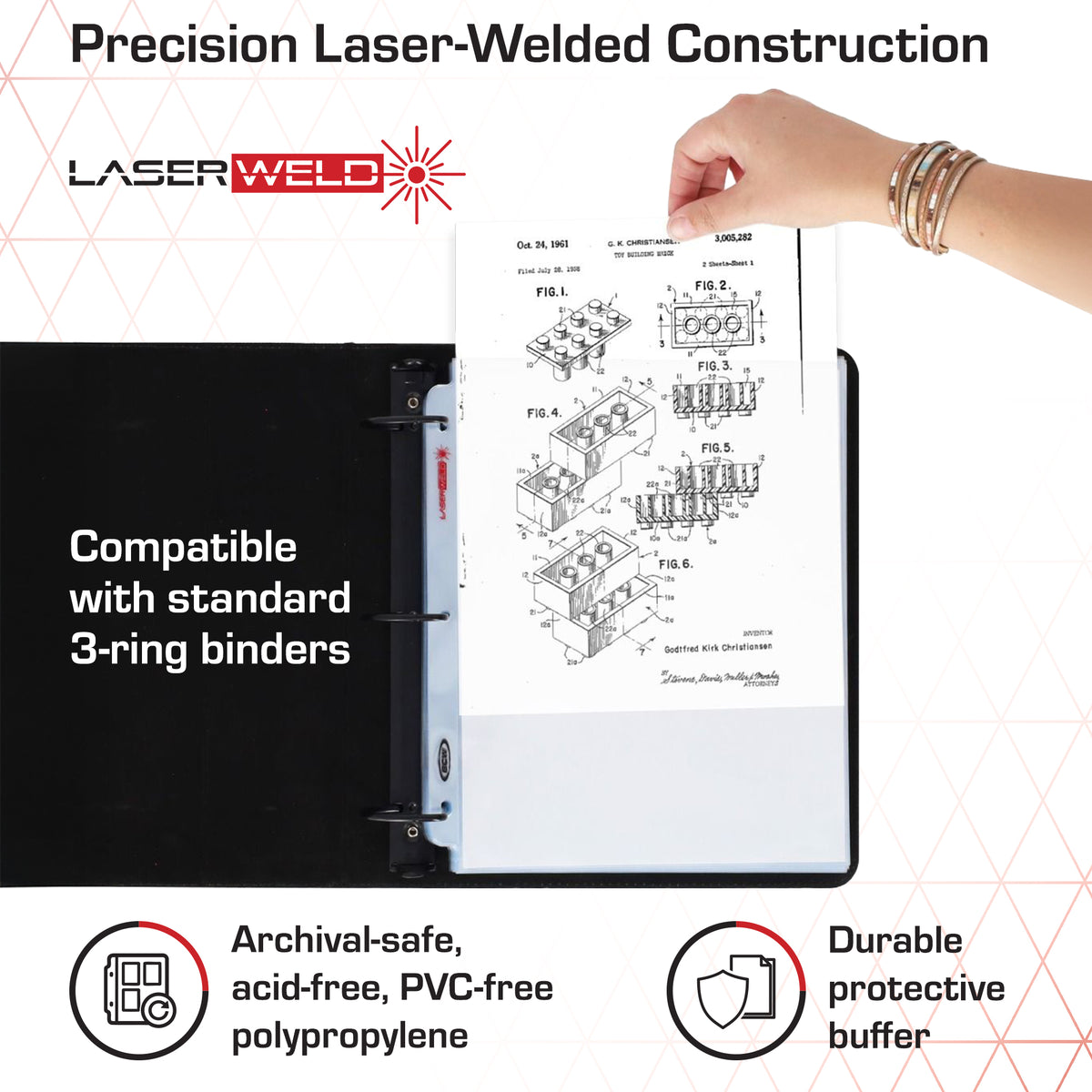 BCW Laserweld 1-Pocket Document Page (100 Count. Box) – dimensions and specifications