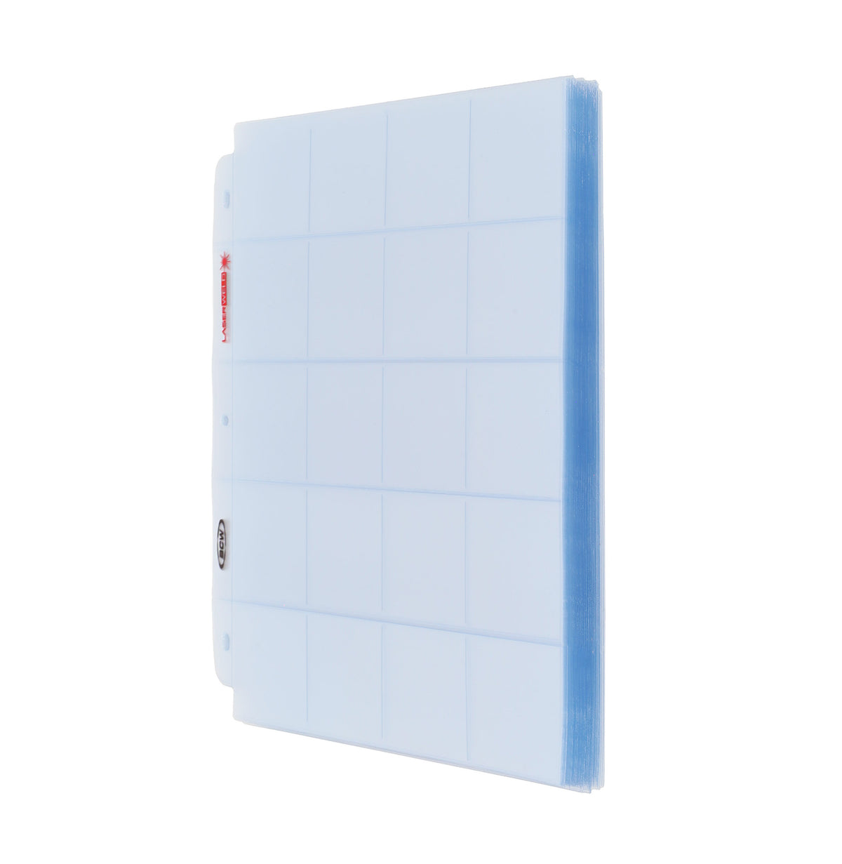 BCW Laserweld 20-Pocket Page (100 Count. Box) – angled view