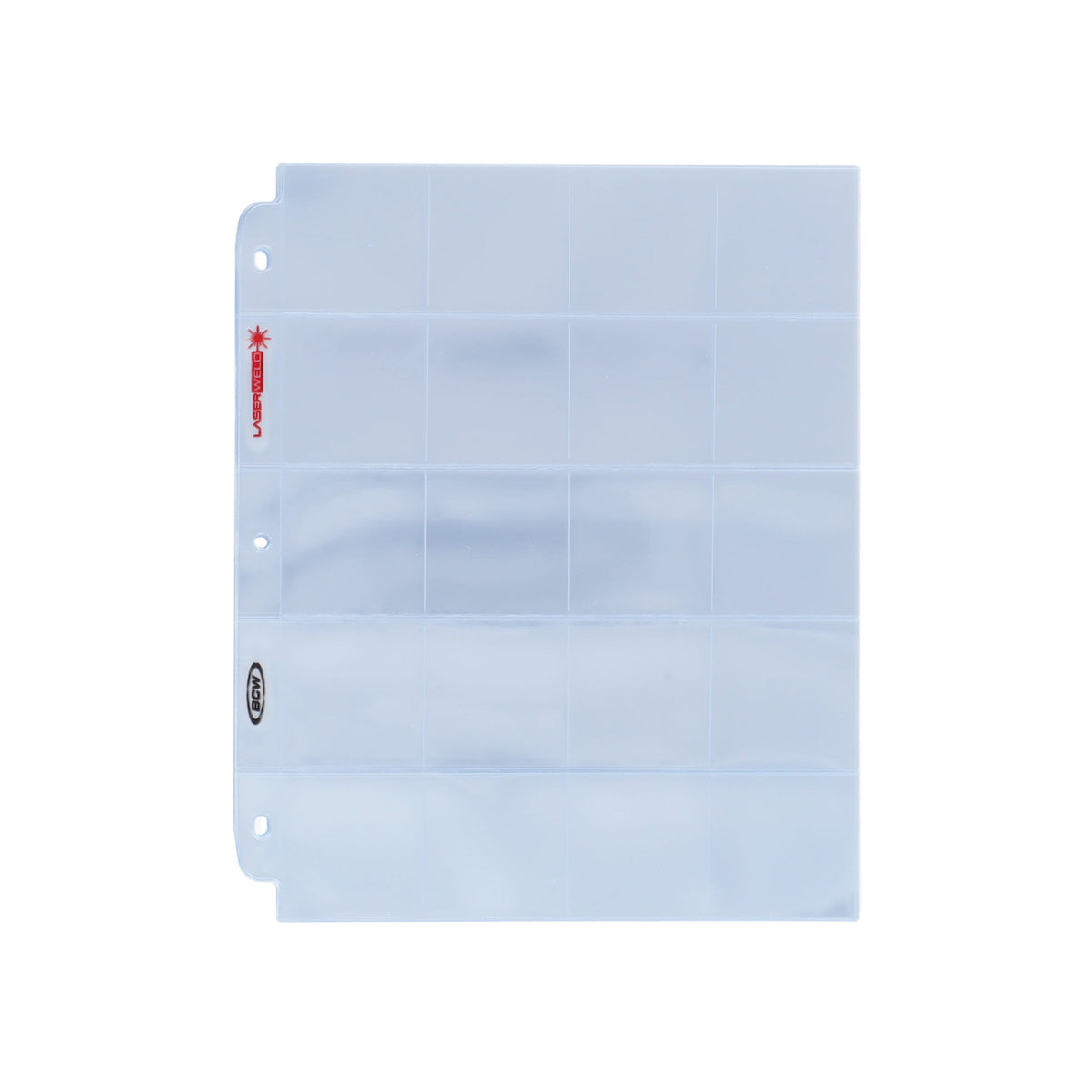 BCW Laserweld 20-Pocket Page (100 Count. Box) – front product view