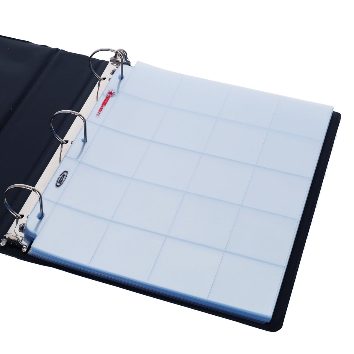 BCW Laserweld 20-Pocket Page (50 Count. Pack) – angled view