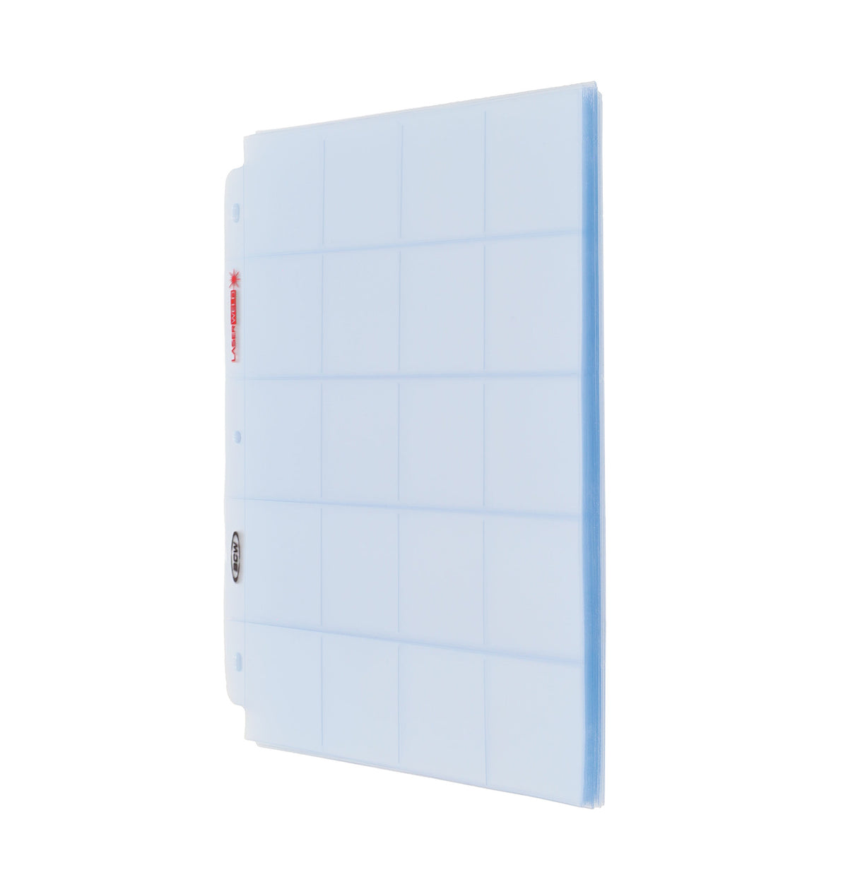 BCW Laserweld 20-Pocket Page (50 Count. Pack) – angled view