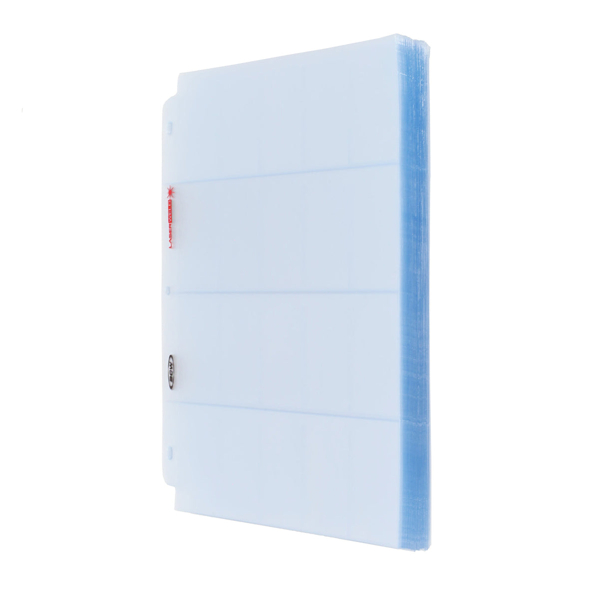 BCW Laserweld 20-Pocket Tobacco Page (100 Count. Box) – angled view