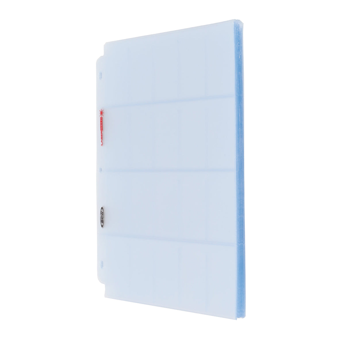 BCW Laserweld 20-Pocket Tobacco Page (50 Count. Pack) – angled view