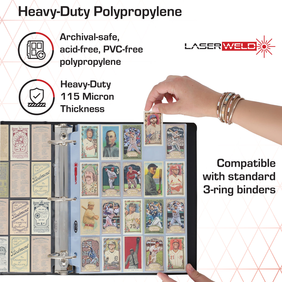 BCW Laserweld 20-Pocket Tobacco Page (50 Count. Pack) – dimensions and specifications