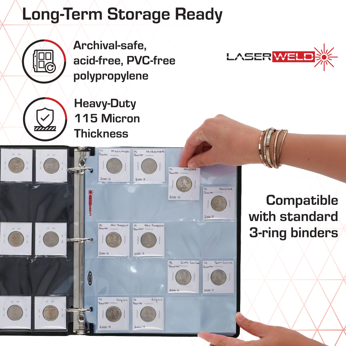BCW Laserweld 20-Pocket Page (100 Count. Box) – dimensions and specifications