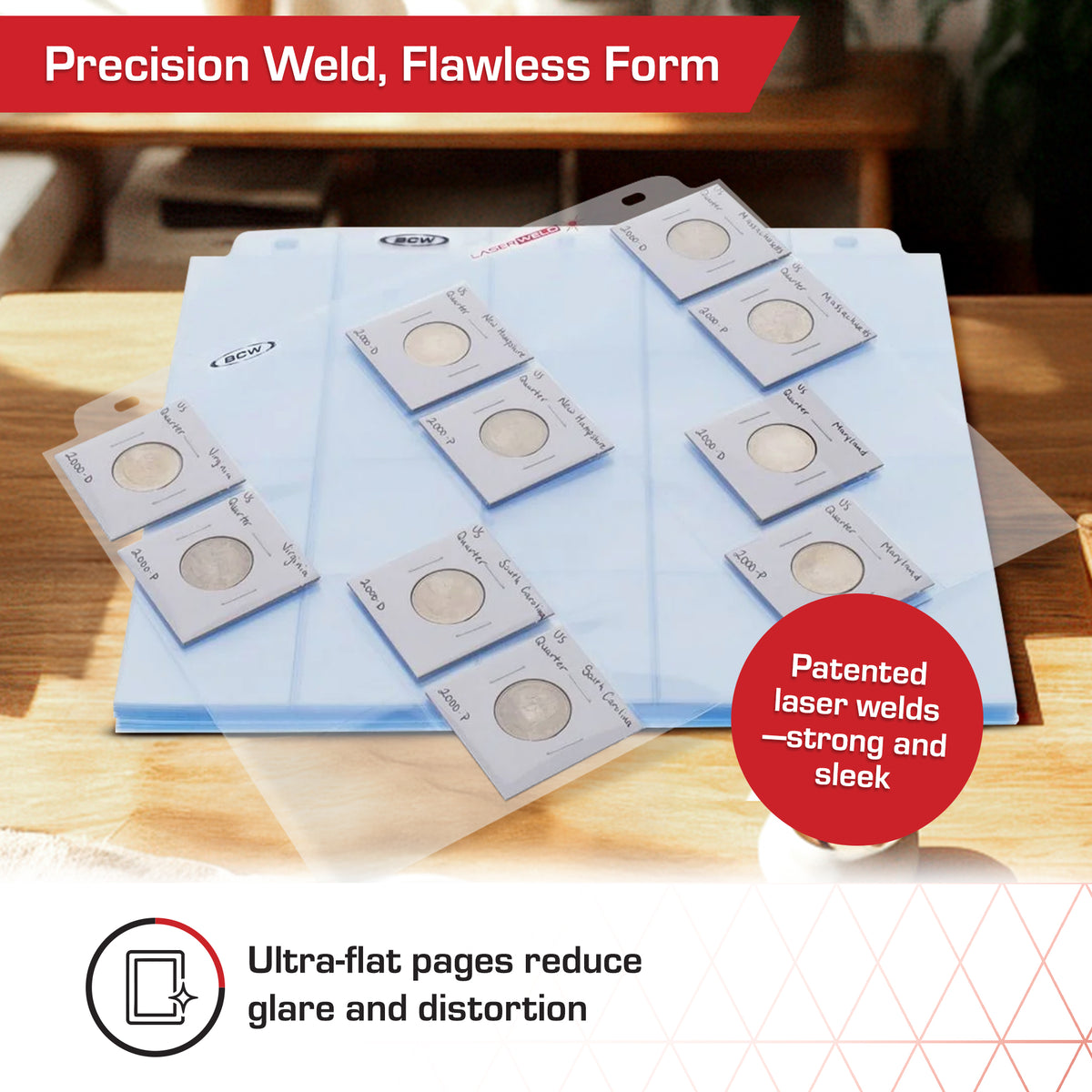 BCW Laserweld 20-Pocket Page (50 Count. Pack) – dimensions and specifications