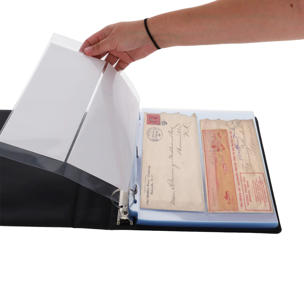 BCW Laserweld 2-Pocket Envelope Page (50 Count. Pack) – in-use view