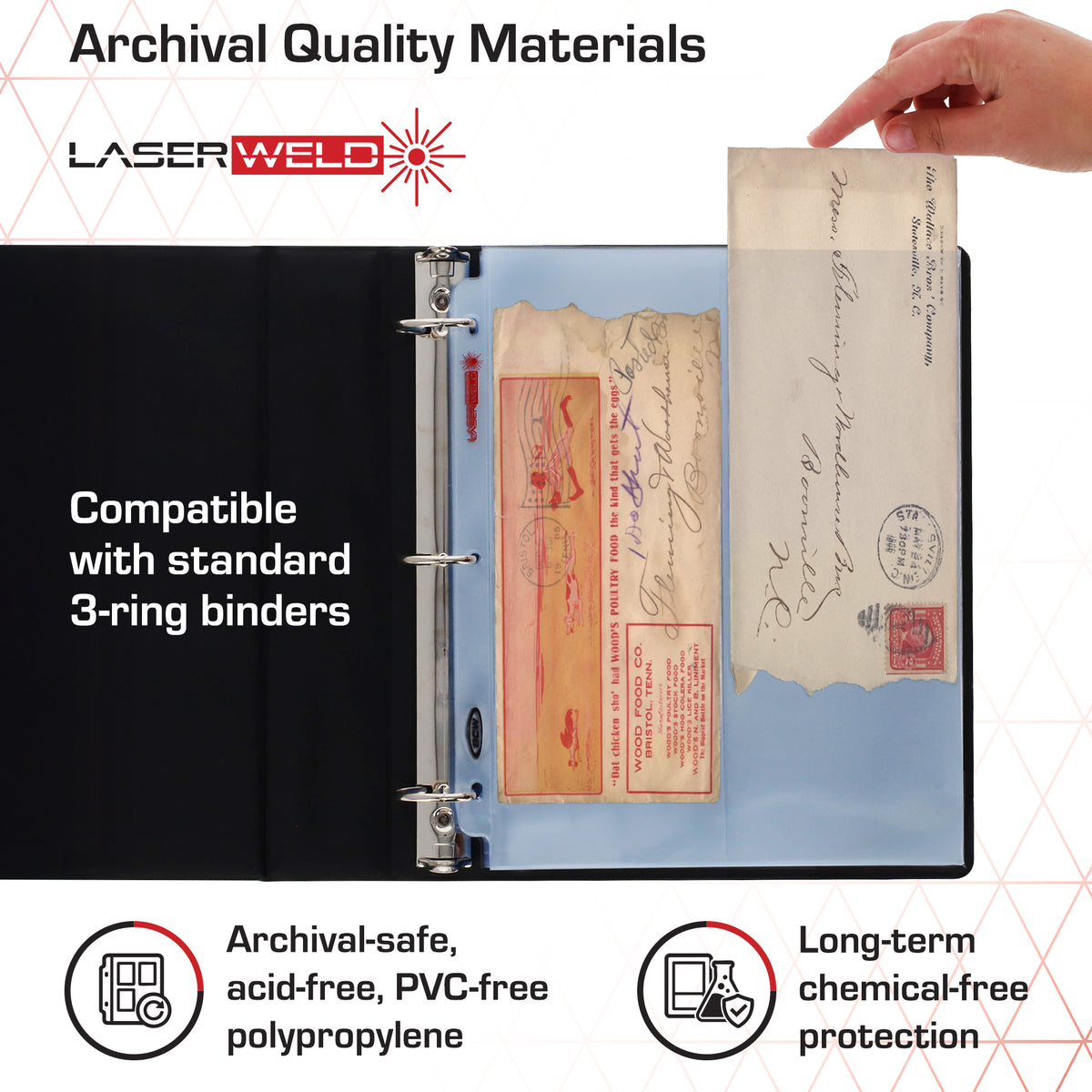 BCW Laserweld 2-Pocket Envelope Page (50 Count. Pack) – dimensions and specifications