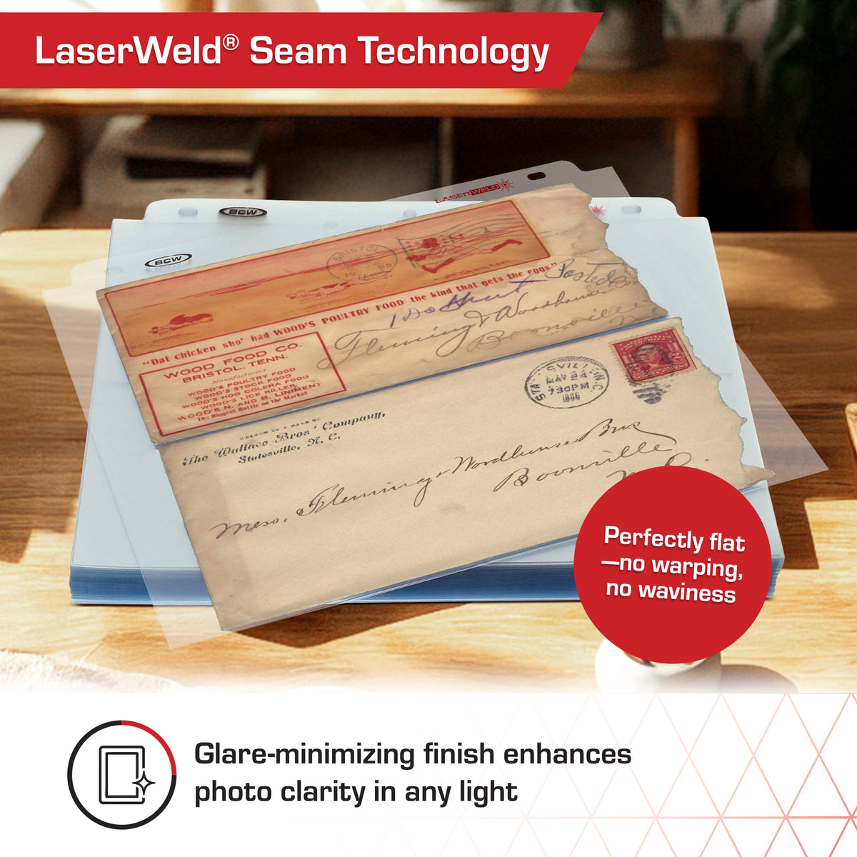 BCW Laserweld 2-Pocket Envelope Page (100 Count. Box) – dimensions and specifications