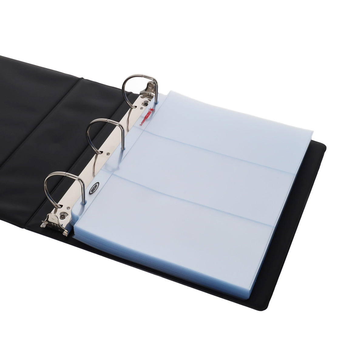 BCW Laserweld 3-Pocket Currency Page (100 Count. Box) – angled view