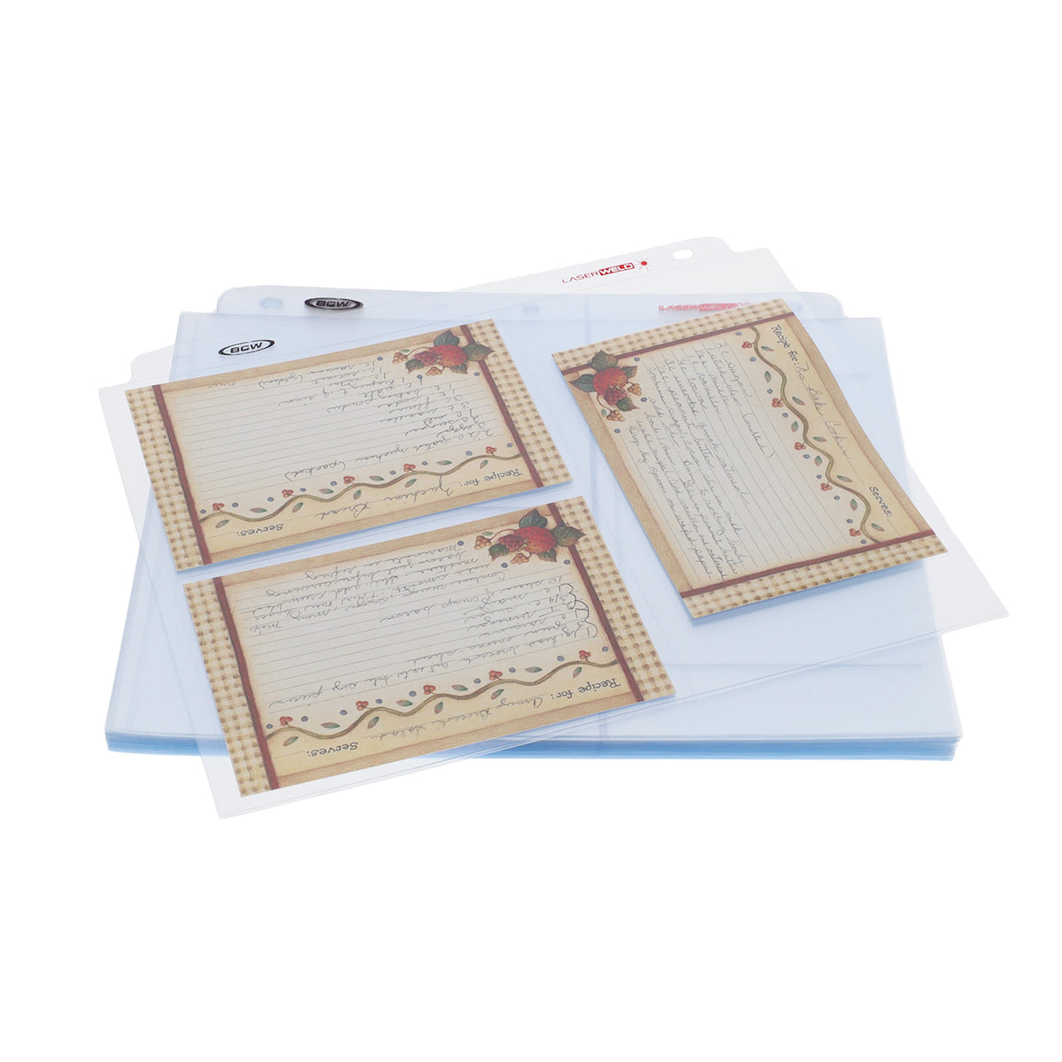 BCW Laserweld 3-Pocket Photo Page (50 Count. Pack) – front product view
