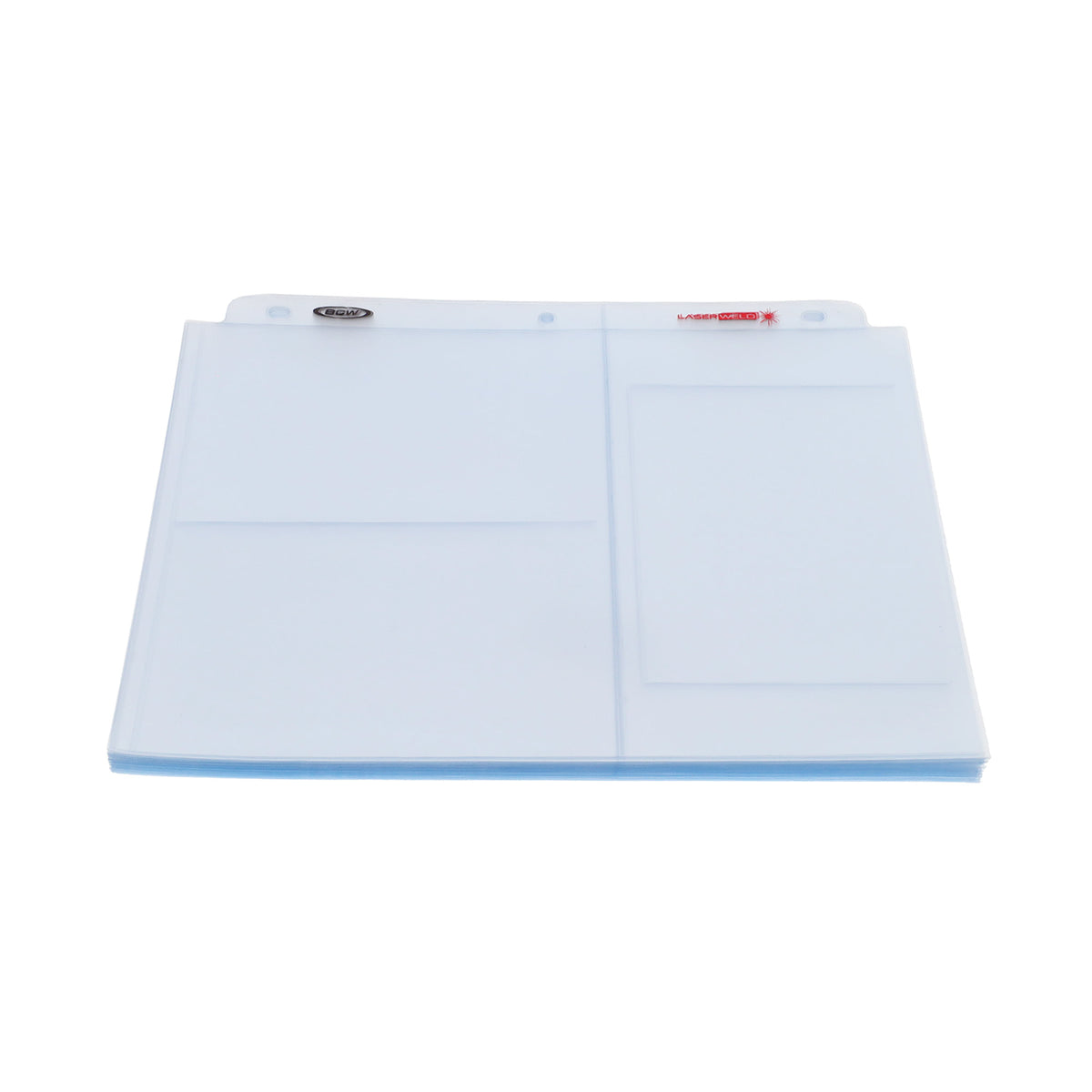 BCW Laserweld 3-Pocket Photo Page (50 Count. Pack) – front product view