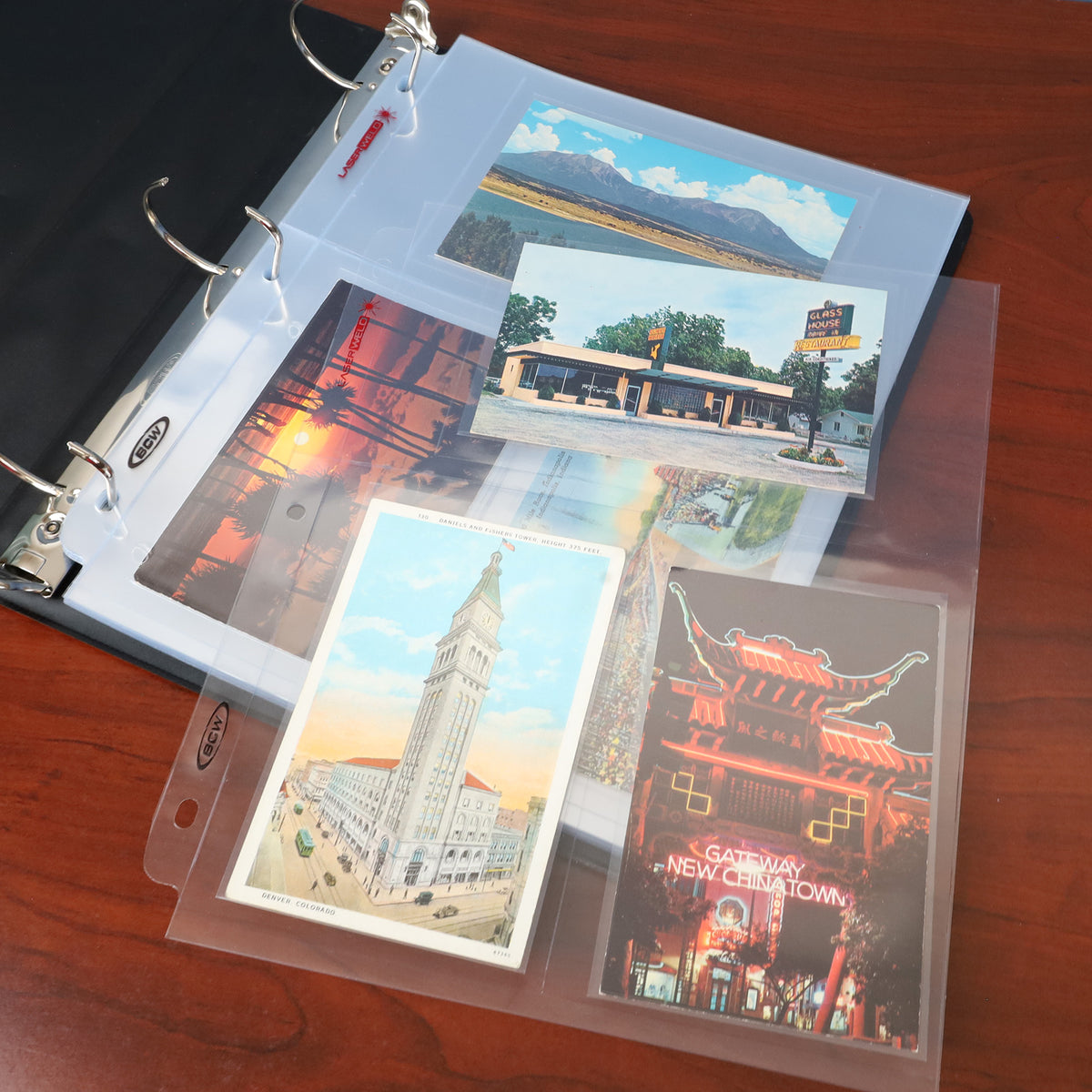 BCW Laserweld 3-Pocket Photo Page (50 Count. Pack) – front product view