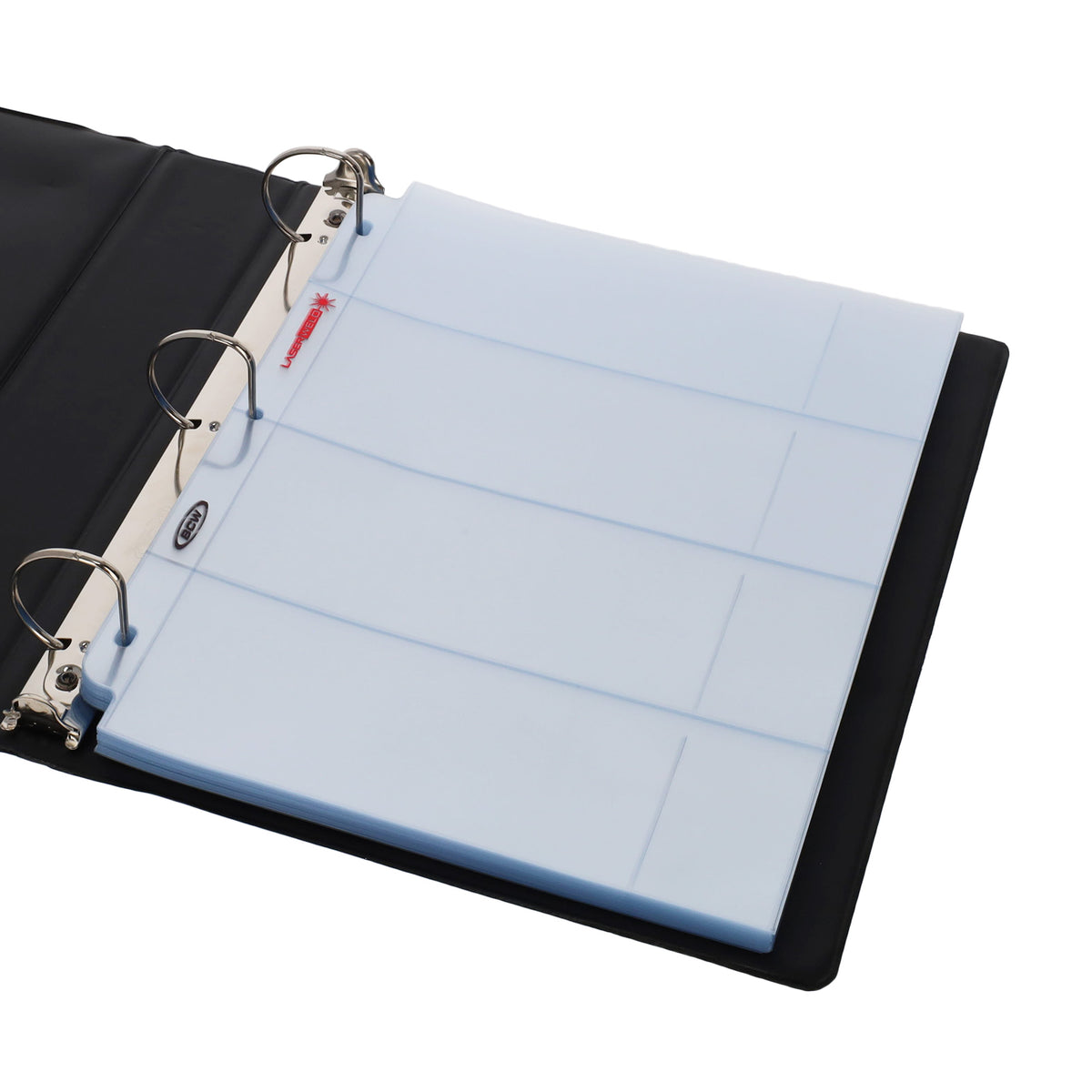 BCW Laserweld 4-Pocket Currency Page (100 Count. Box) – angled view