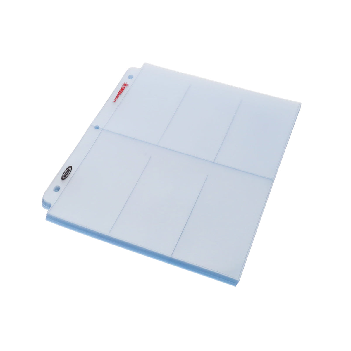 BCW Laserweld 6-Pocket Page (50 Count. Pack) – angled view
