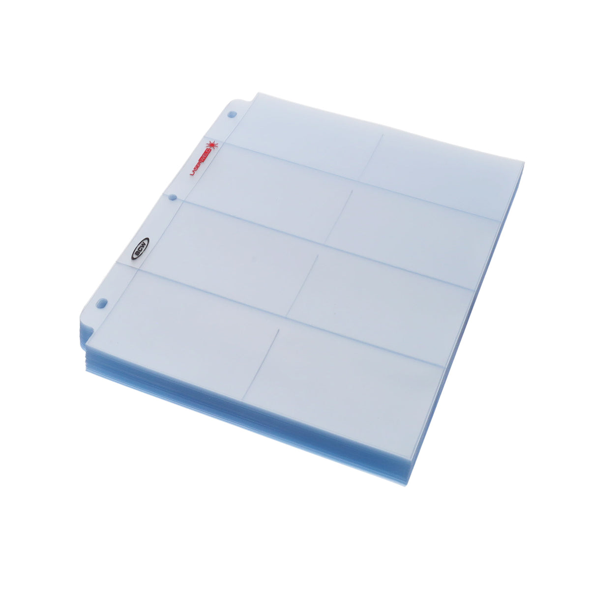BCW Laserweld 8-Pocket Page (100 Count. Box) – angled view