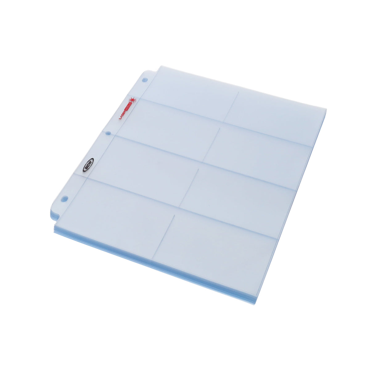 BCW Laserweld 8-Pocket Page (50 Count. Pack) – angled view