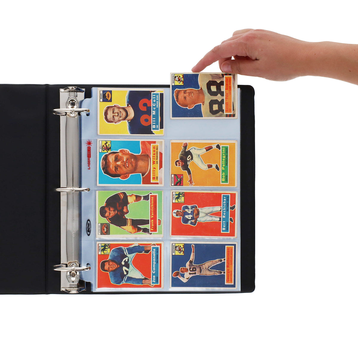 BCW Laserweld 8-Pocket Page (50 Count. Pack) – in-use view