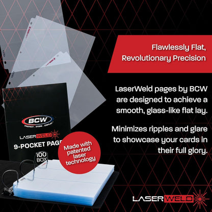 BCW 9-Pocket Trading Card Page - Side Load (100 Count Box) – dimensions and specifications