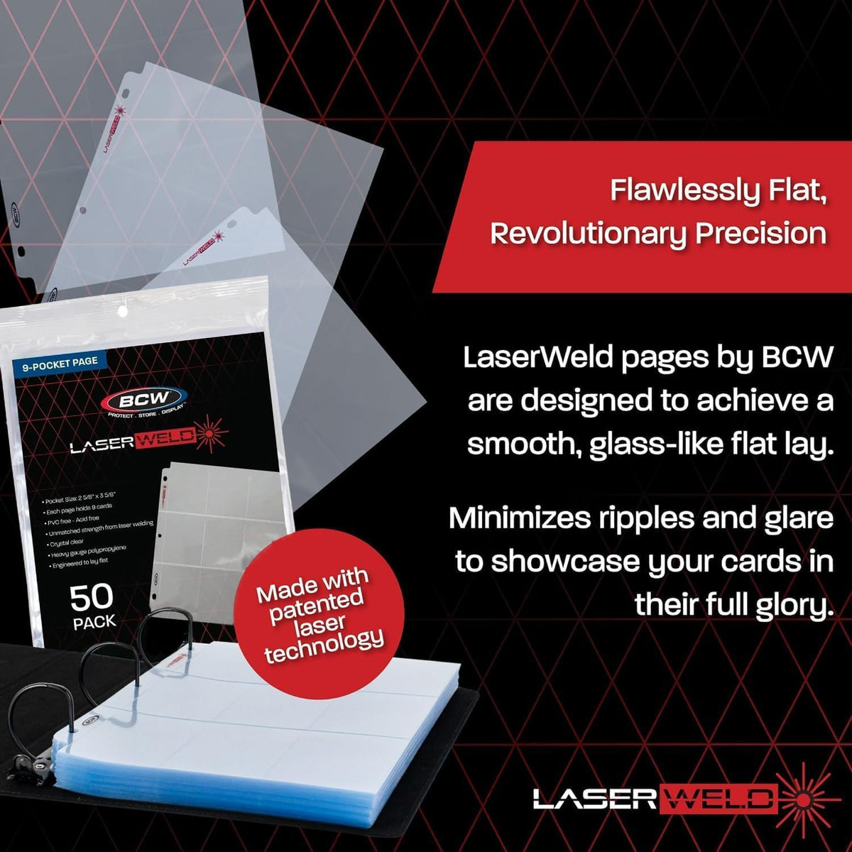 BCW 9-Pocket Trading Card Page - Side Load (50ct. Pack) – dimensions and specifications
