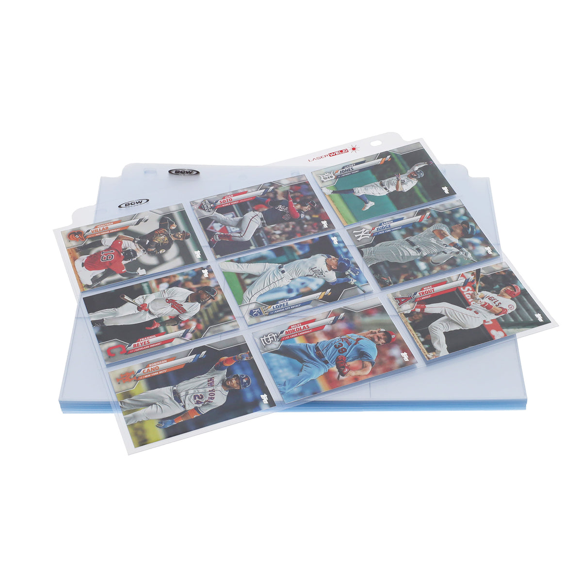 BCW 9-Pocket Trading Card Page - Side Load (50ct. Pack) – front product view
