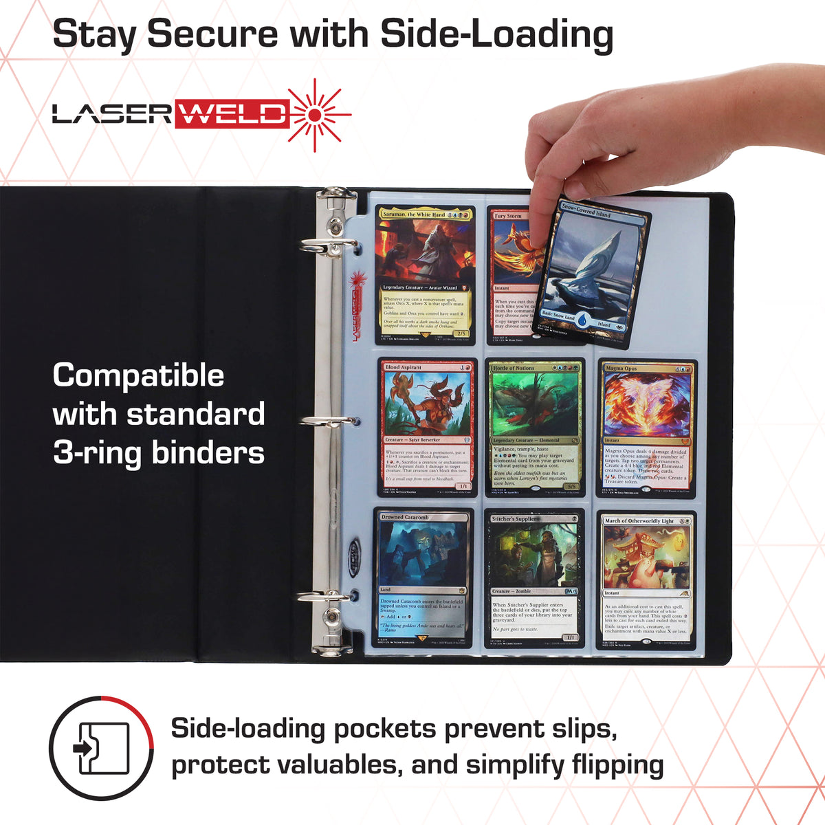 BCW 9-Pocket Trading Card Page - Side Load (100 Count Box) – dimensions and specifications