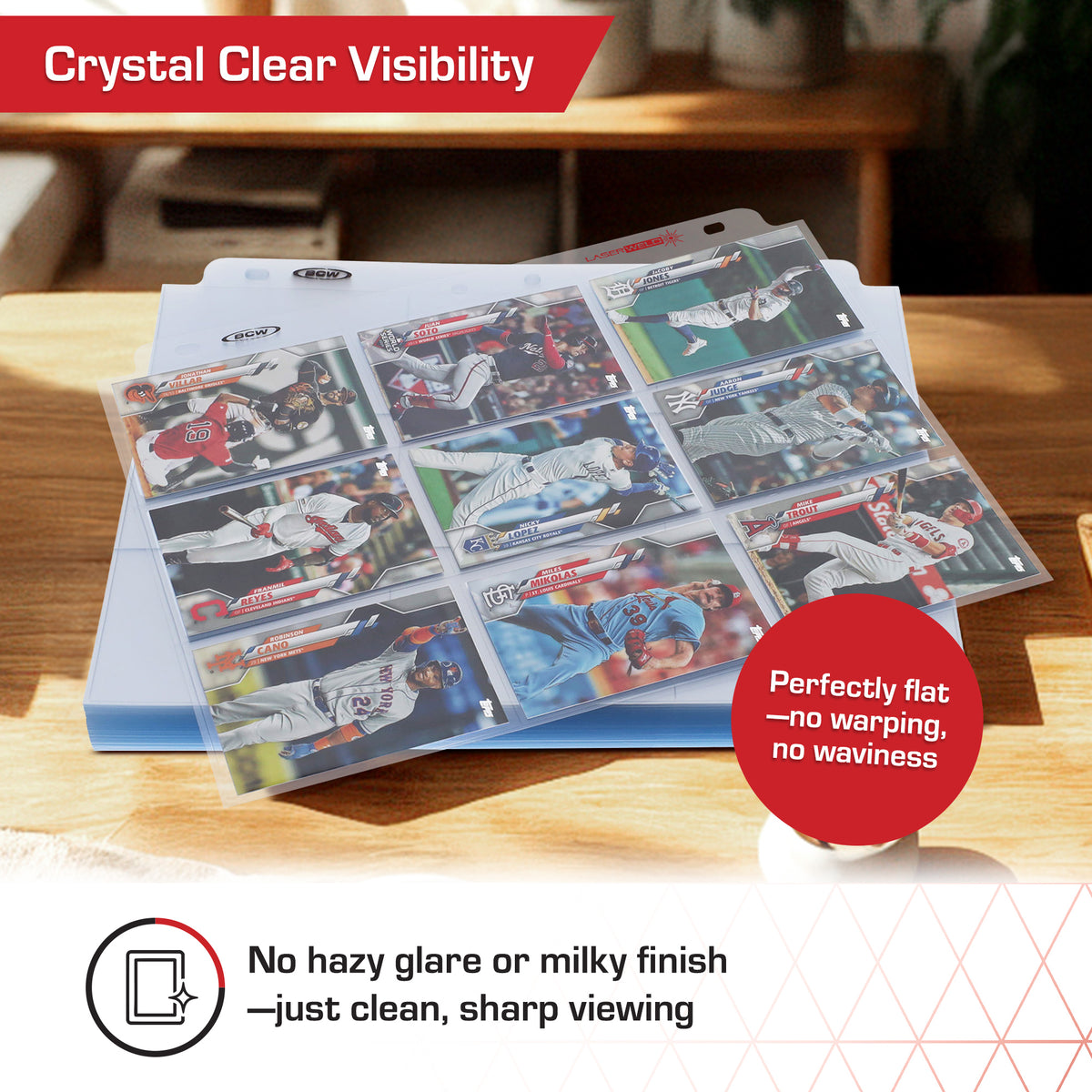 BCW 9-Pocket Trading Card Page - Side Load (100 Count Box) – dimensions and specifications