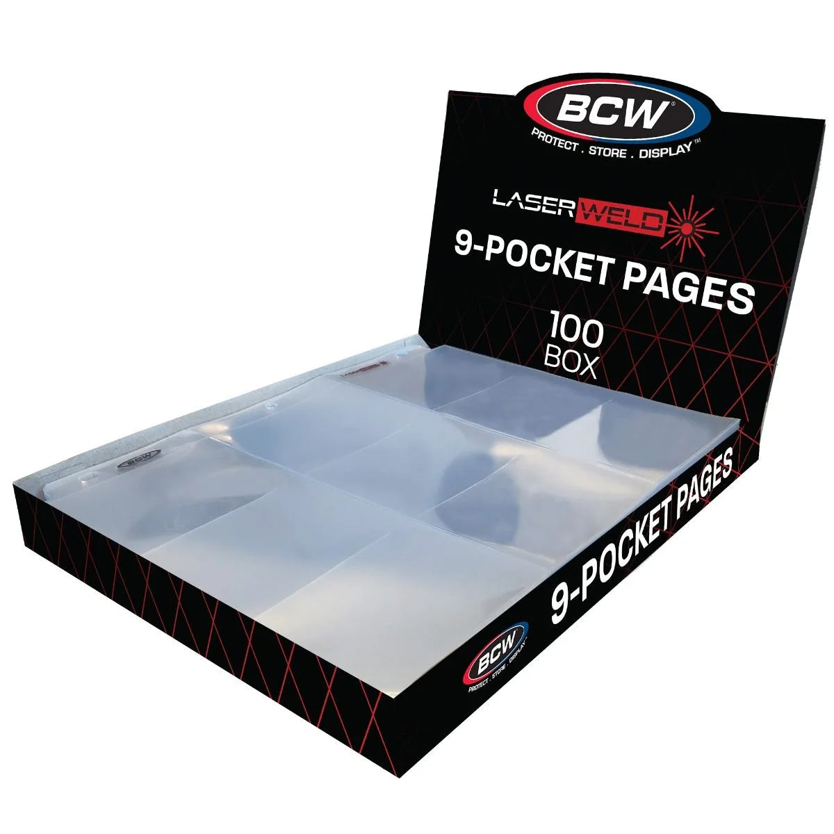 BCW Laserweld 9-Pocket Page (100 Count. Box) – front product view