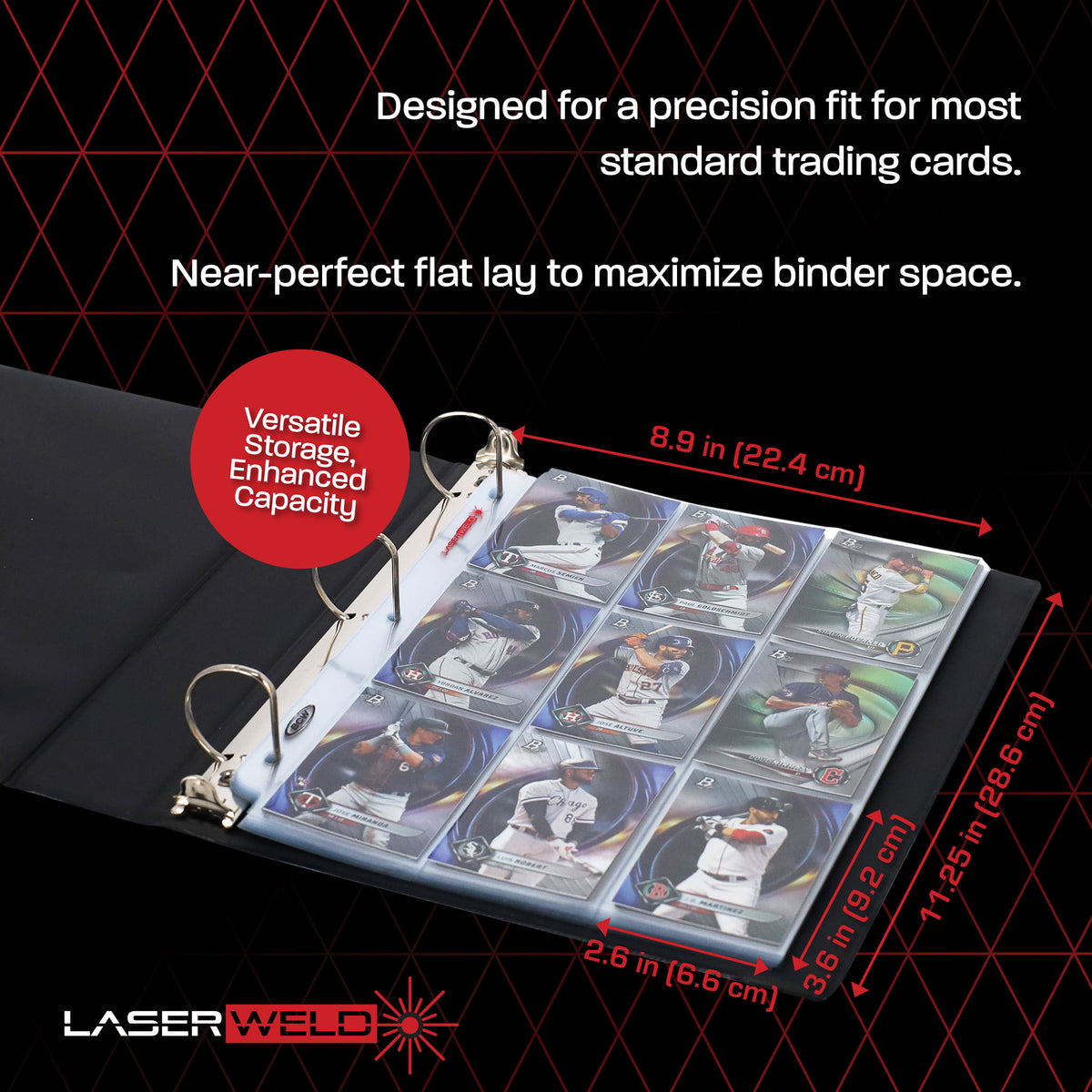 BCW Laserweld 9-Pocket Page (100 Count. Box) – dimensions and specifications