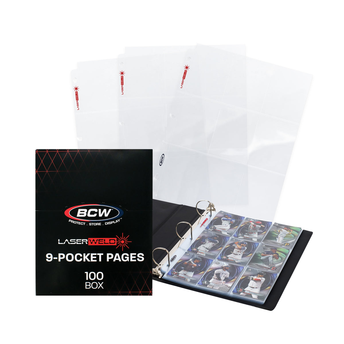 BCW Laserweld 9-Pocket Page (100 Count. Box) – front product view
