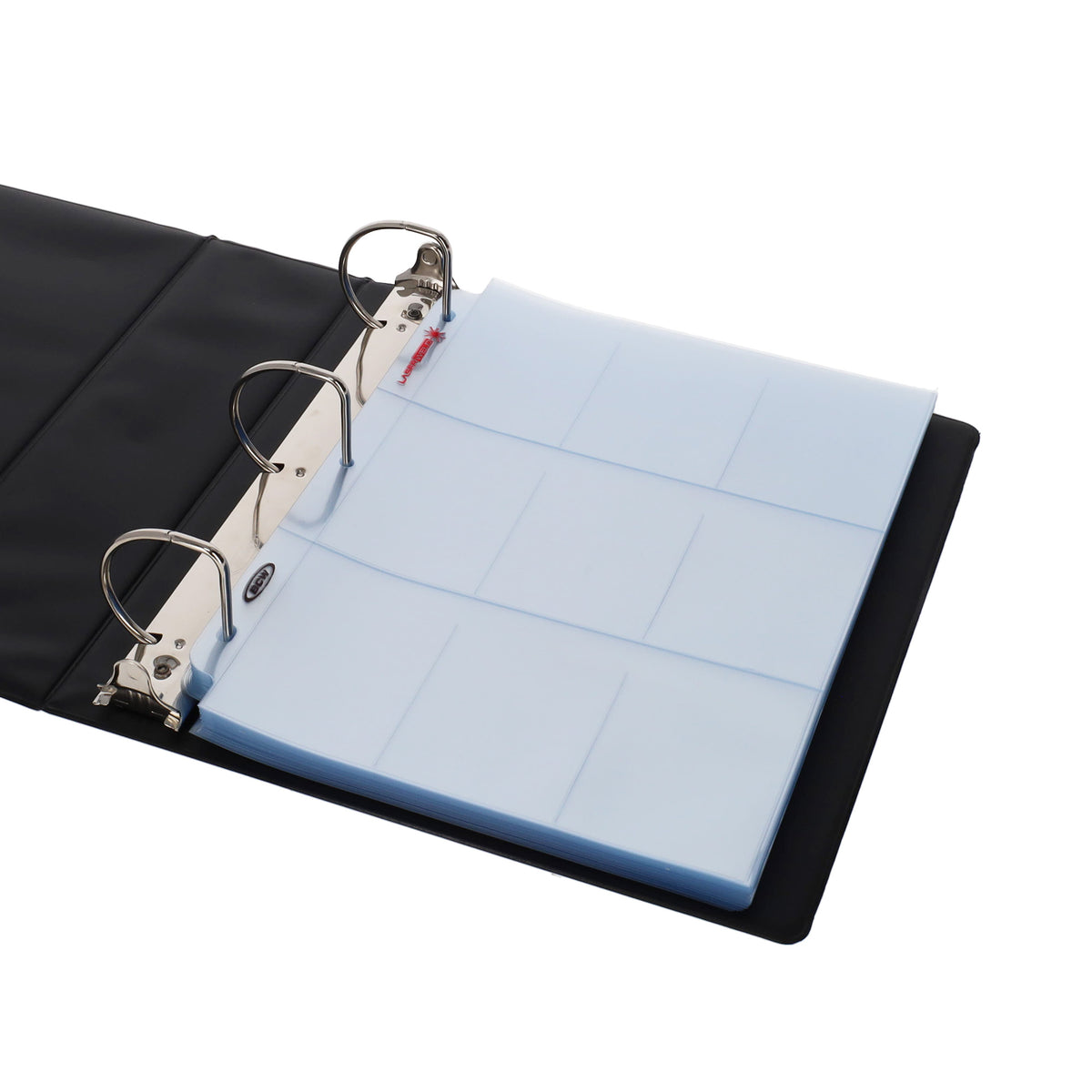 BCW 9-Pocket Trading Card Sleeve Page (50 Count Pack) – angled view