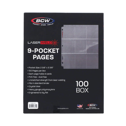 BCW Laserweld 9-Pocket Page (100 Count. Box) – rear view