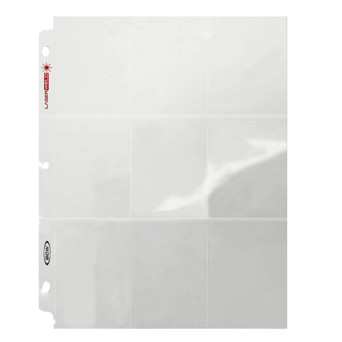 BCW 9-Pocket Trading Card Sleeve Page (50 Count Pack) – front product view