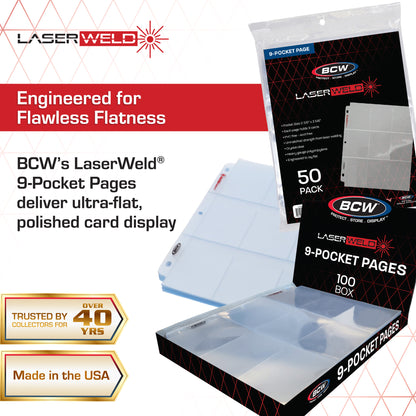 BCW Laserweld 9-Pocket Page (100 Count. Box) – dimensions and specifications