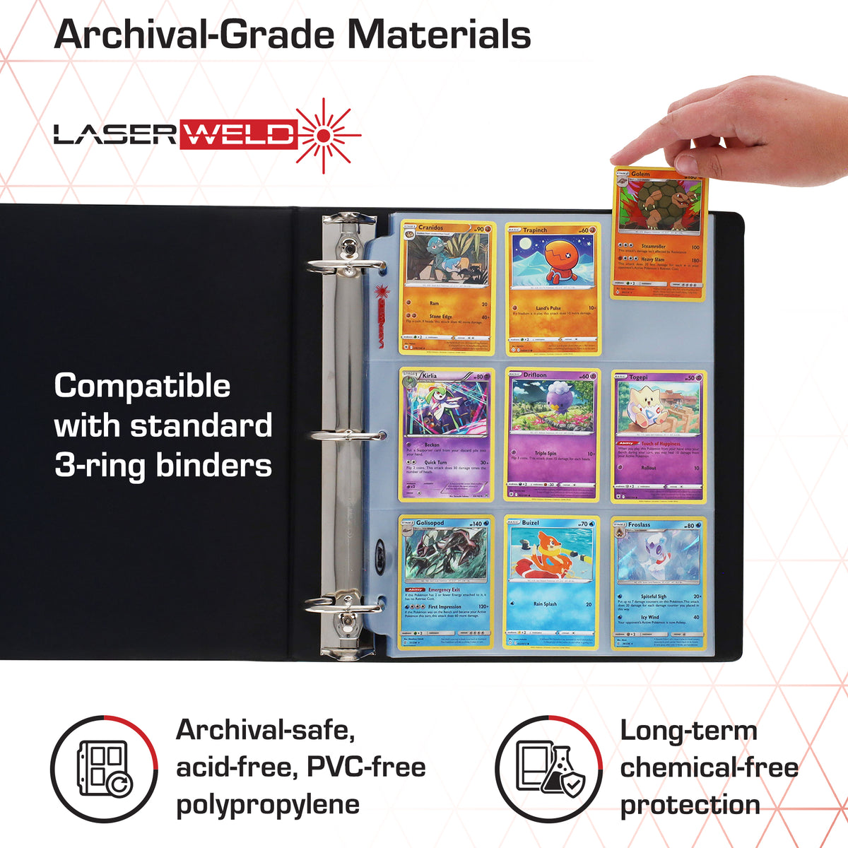 BCW Laserweld 9-Pocket Page (100 Count. Box) – dimensions and specifications